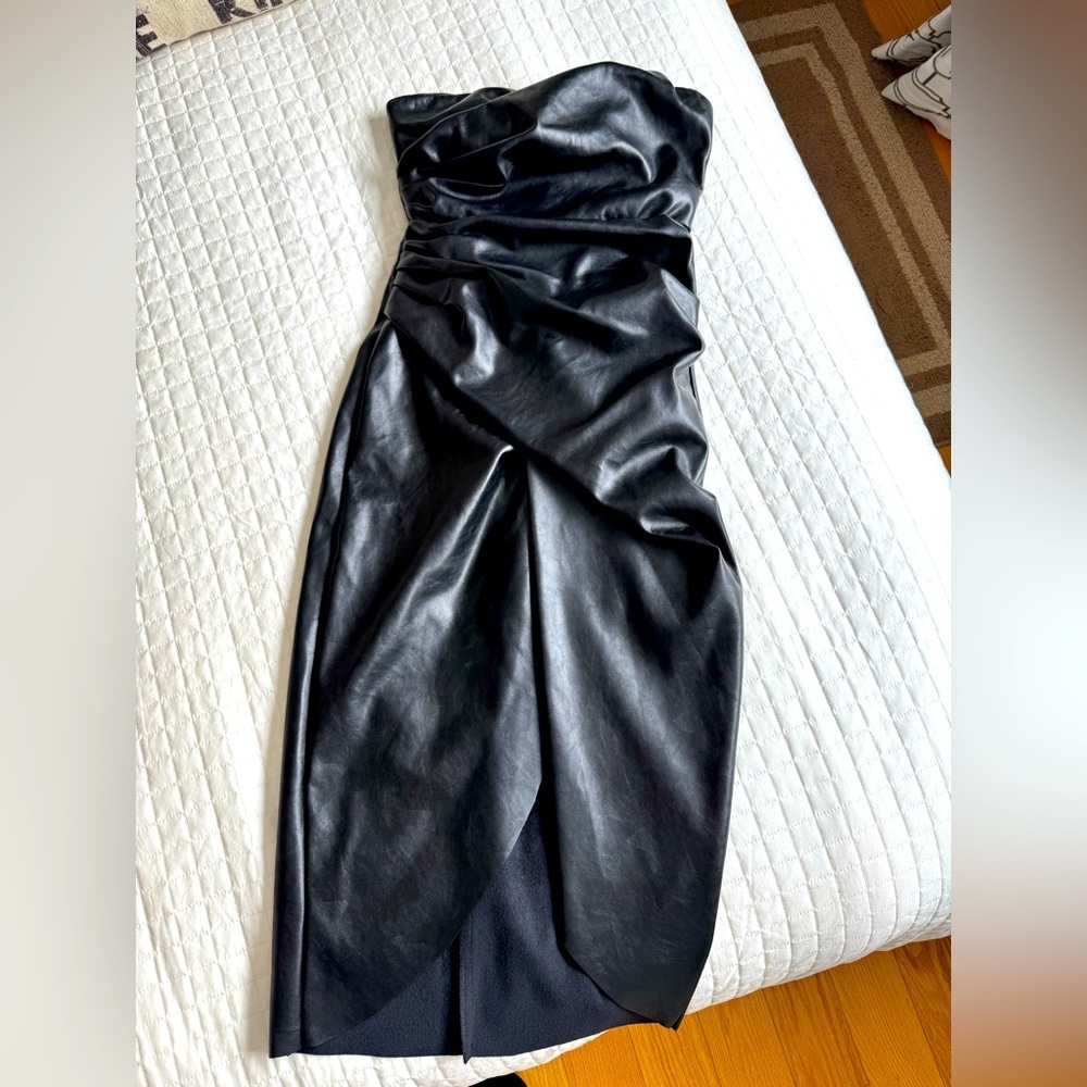 Black Faux Leather Dress